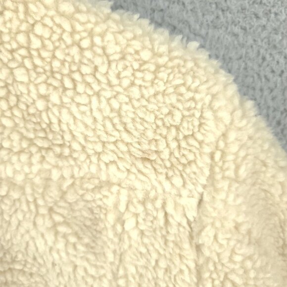 Levis Jacket Womens Xs Sherpa Snap Up Cream White Pockets - Picture 10 of 11